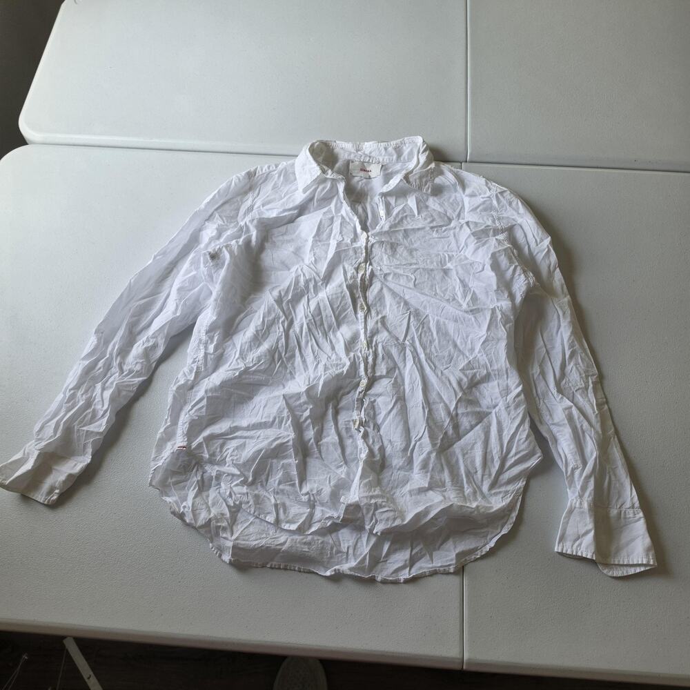 Xirena Button Up Shirt Womens Medium White Long Sleeve Lightweight Collared